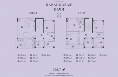 Купить дом в КП «Лавандовые Дачи» - планировка 298